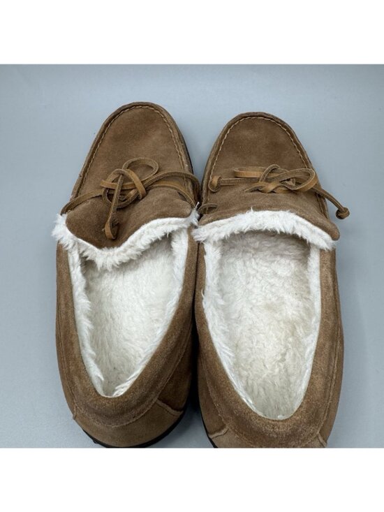 Vionic Adler Moccasin Slippers Brown Suede Shearling Lined Slip On Mens Size 10 main image 7